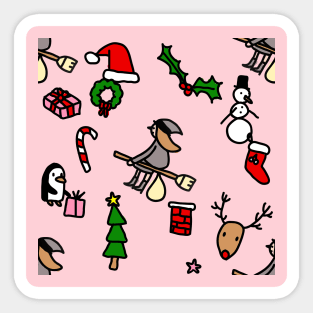 pink christmas befana xmas witch Sticker